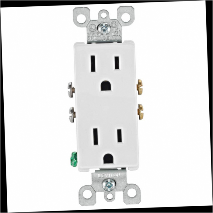 Duplex Outlet Residential Grade Self Grounding White 15 Amp 1pcs.