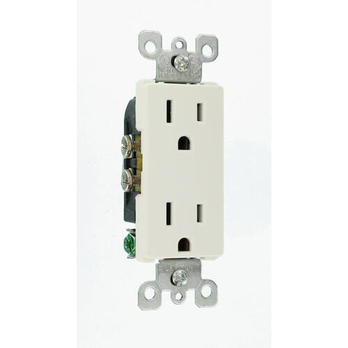 Duplex Outlet Residential Grade Self Grounding White 15 Amp 1pcs.