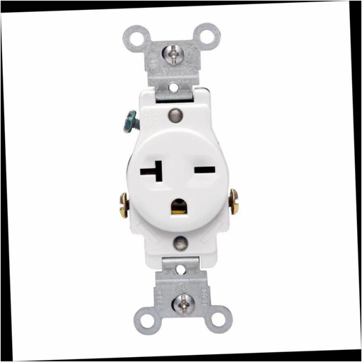 Outlet Commercial Grade Double-Pole Single 20 Amp, White