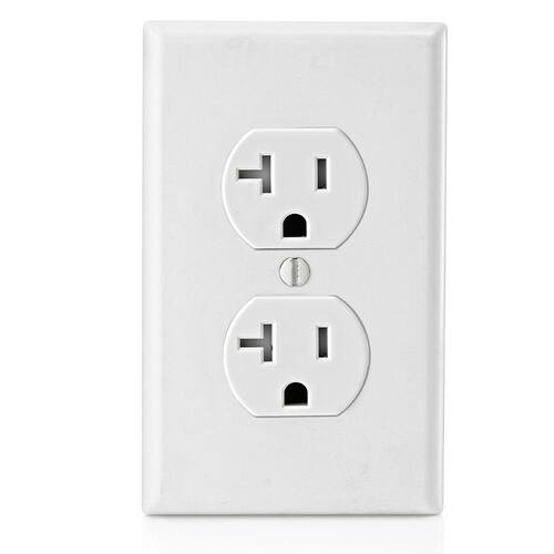 Outlet Duplex Tamper Resistant Self Grounding 20 Amp Residential Grade, White