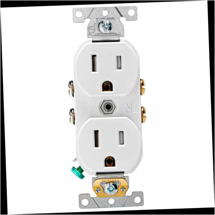 Duplex Outlet Commercial Grade Tamper Resistant White 15 Amp 1pc.