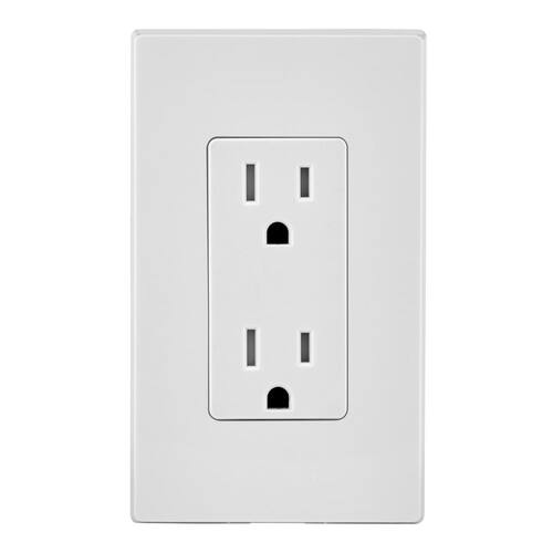 Outlet Tamper Resistant 15 Amp Duplex White Decora