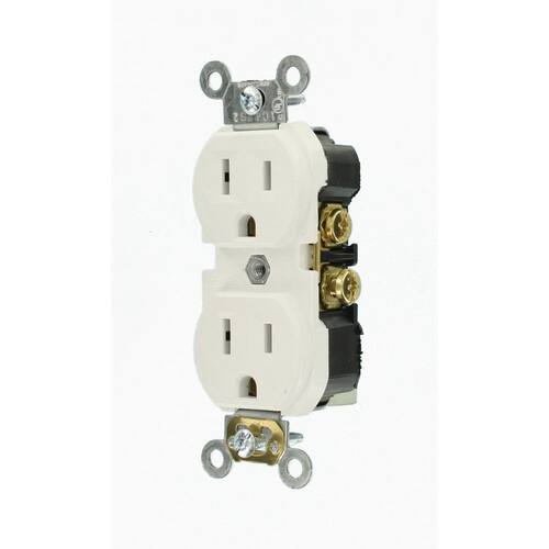 Duplex Outlet Commercial Grade 15 Amp White.