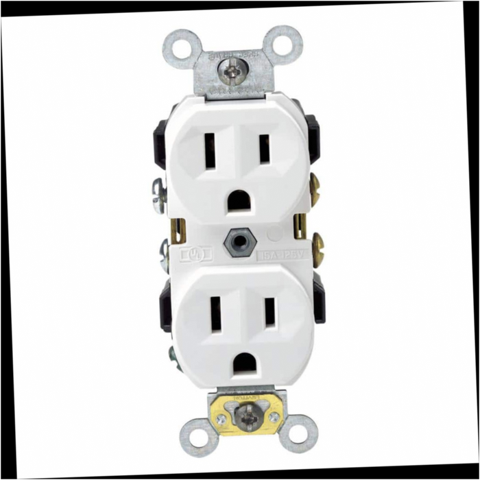 Duplex Outlet Commercial Grade 15 Amp White.