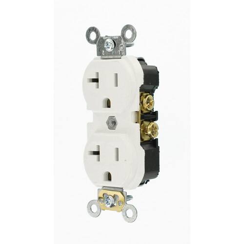 Duplex Outlet Commercial Grade 20 Amp White.