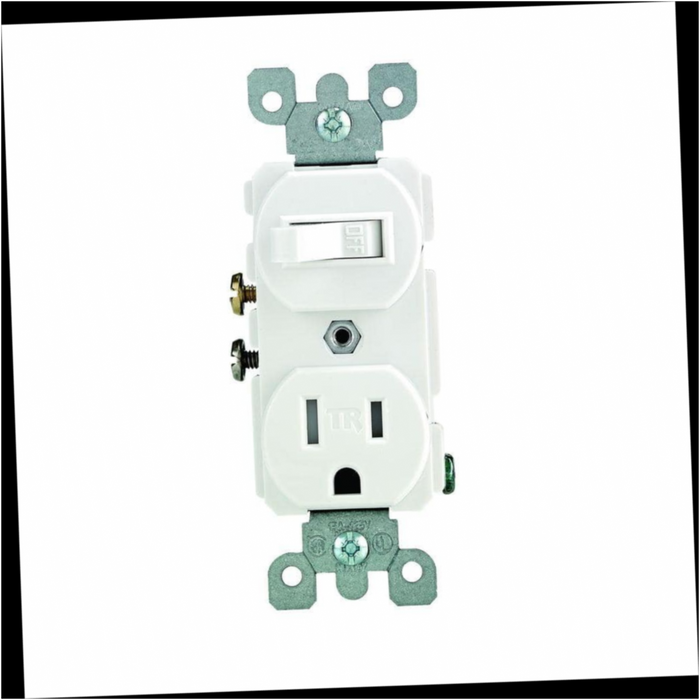 Combination Switch and Outlet White Tamper-Resistant 15 Amp