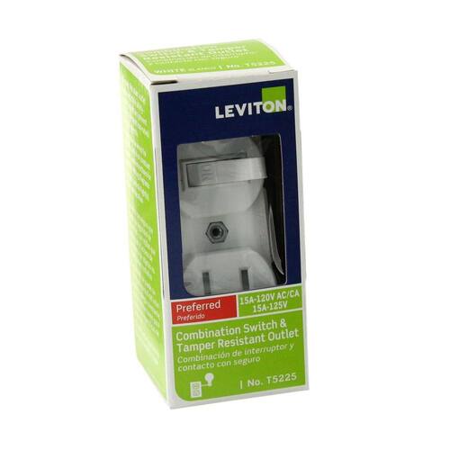 Combination Switch and Outlet White Tamper-Resistant 15 Amp