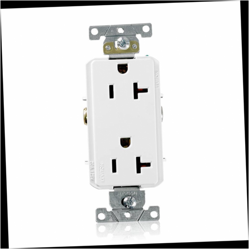 Duplex Outlet Industrial Grade 20 Amp White Decora Plus