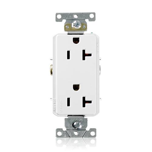Duplex Outlet Industrial Grade 20 Amp White Decora Plus Delivery