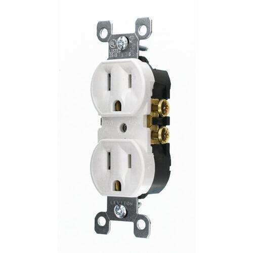 Duplex Outlet Tamper-Resistant White 15 Amp