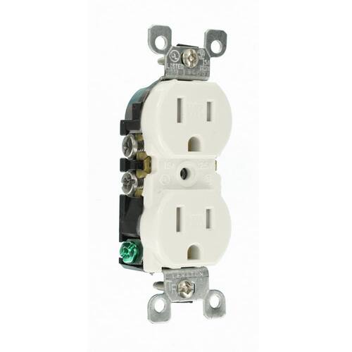 Duplex Outlet Weather and Tamper Resistant White 15 Amp