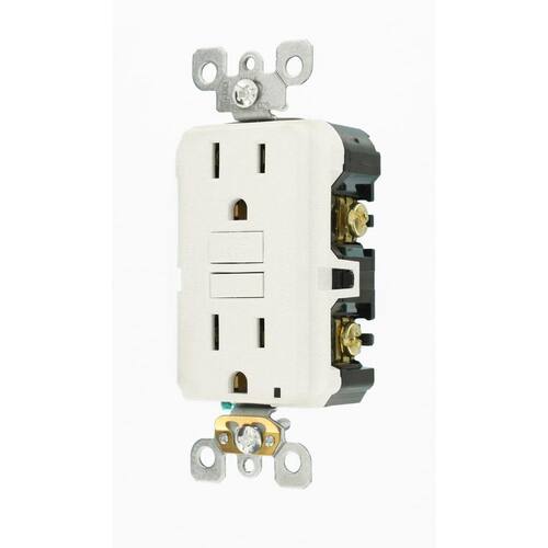 GFCI Duplex Outlet White Self-Test SmartlockPro Slim 15 Amp (3-Pack)