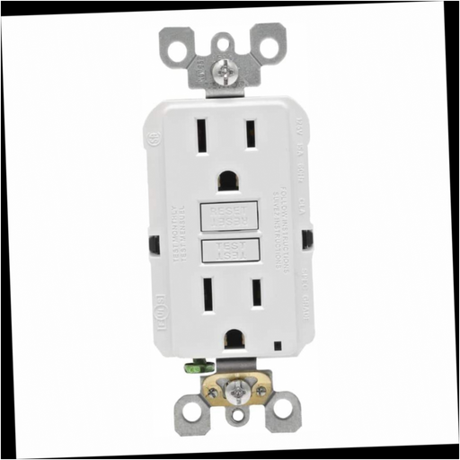 GFCI Outlet 15 Amp 125-Volt Duplex Self-Test Slim White (4-Pack)