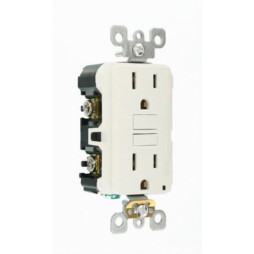 GFCI Outlet 15 Amp 125-Volt Duplex Self-Test Slim White (4-Pack)