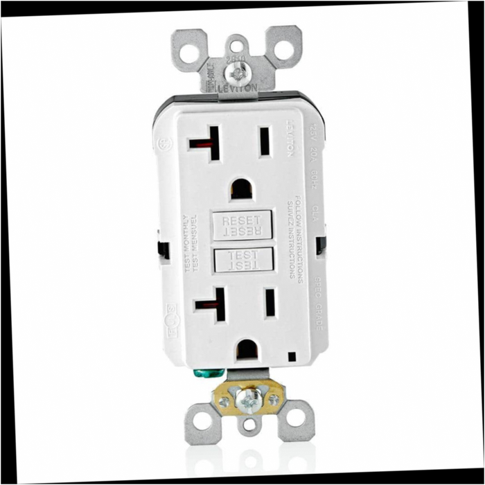 Slim GFCI Outlet 20 Amp 125-Volt Duplex Self-Test White (4-Pack)