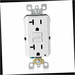 Slim GFCI Outlet 20 Amp 125-Volt Duplex Self-Test White (4-Pack)