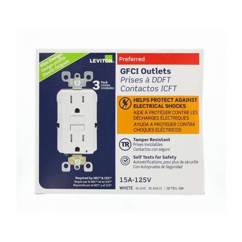 GFCI Outlet White 15 Amp 125-Volt Duplex Tamper Resistant SmarTest Self-Test SmartlockPro (4-Pack)