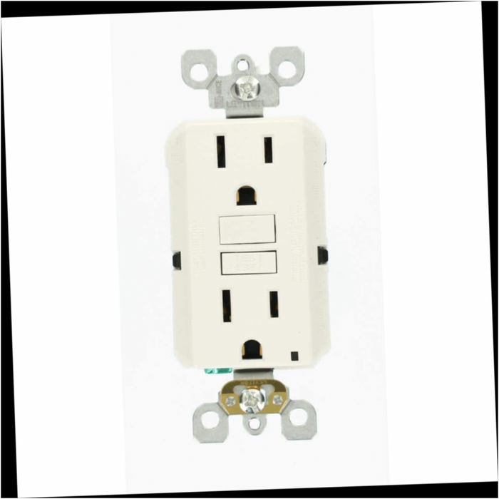 GFCI Outlet Self-Test SmartlockPro Slim Duplex White 15 Amp