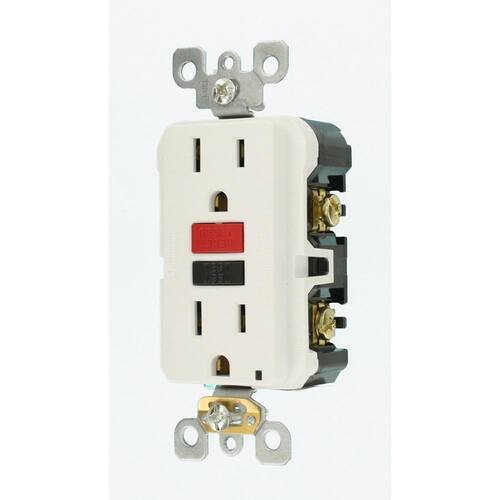 GFCI Outlet Self-Test SmartlockPro Slim Duplex White 15 Amp