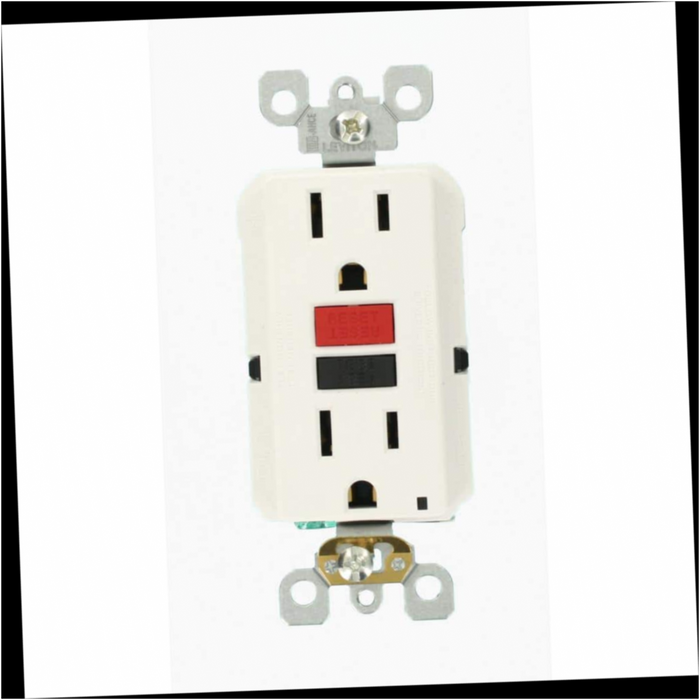 GFCI Outlet Self-Test SmartlockPro Slim Duplex White 15 Amp