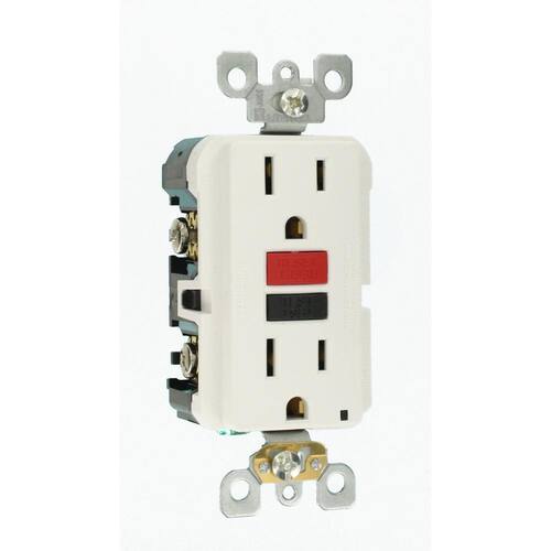 GFCI Outlet Self-Test SmartlockPro Slim Duplex White 15 Amp