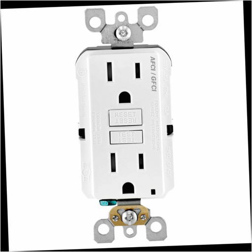 Outlet 15 Amp 125-Volt Duplex Self-Test SmartlockPro Tamper Resistant AFCI/GFCI Dual Function White