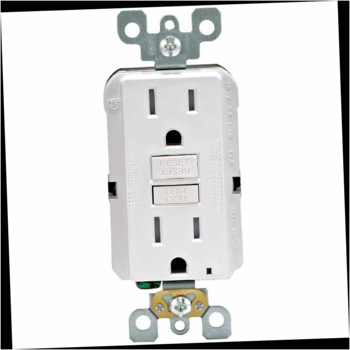 GFCI Outlet 125-Volt SmarTest Self-Test SmartlockPro Tamper Resistant Duplex, White 15 Amp