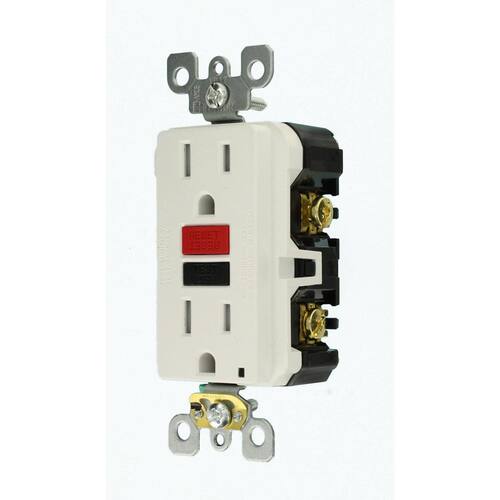 Outlet 15 Amp 125-Volt Self-Test Tamper Resistant GFCI White