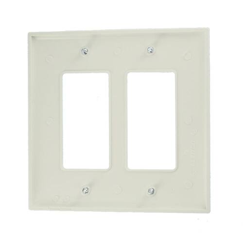 Wall Plate 2-Gang Midway Nylon Decorator/Rocker - White