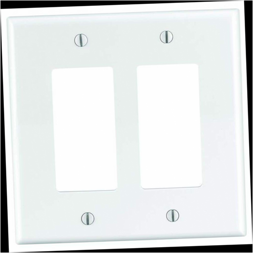 Wall Plate 2-Gang Midway Nylon Decorator/Rocker - White