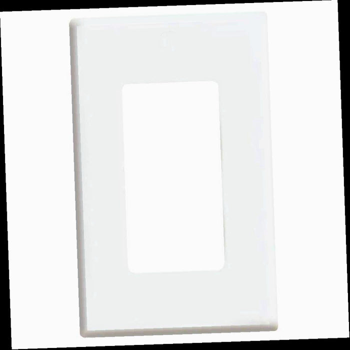 Outlet Wall Plate, Plus 1-Gang Screwless Snap-On Decora Wall Plate - White