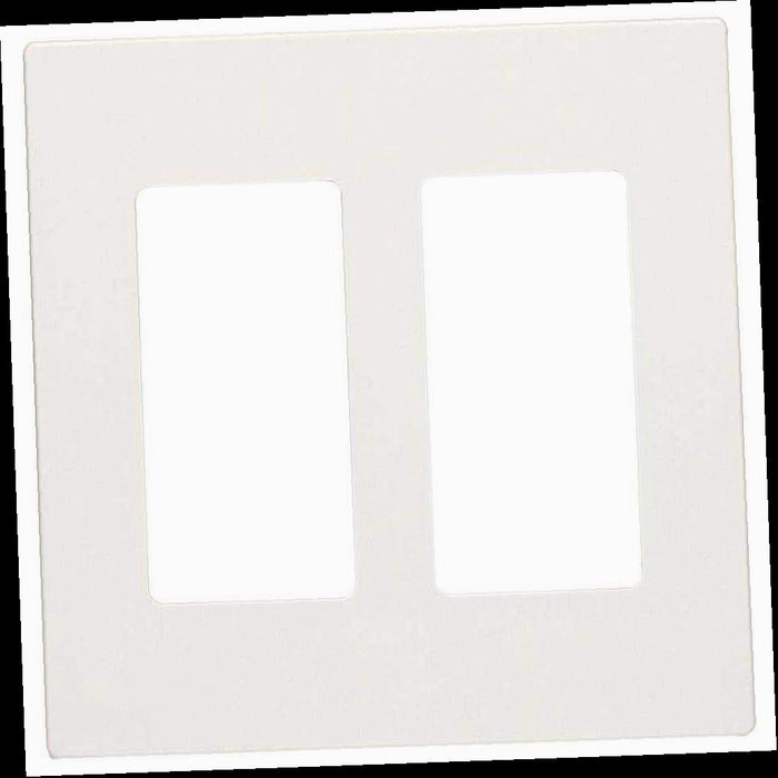 Outlet Wall Plate, White 2-Gang Decorator/Rocker Wall Plate (1-Pack)