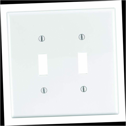 Wall Plate 2-Gang Toggle White (1-Pack)