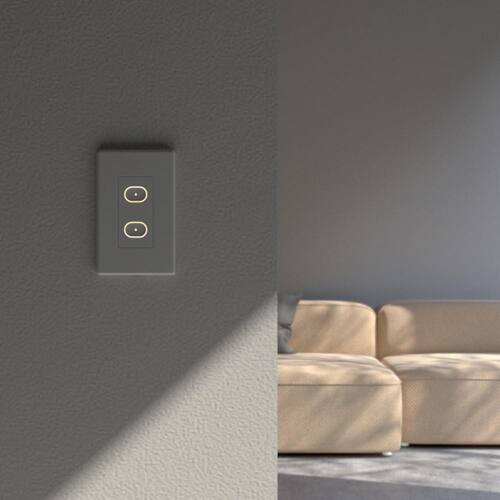 Light Switch Smart Wi-Fi Touch 1-Pole 2-Buttons White Works with Alexa/Hey Google/HomeKit/Siri