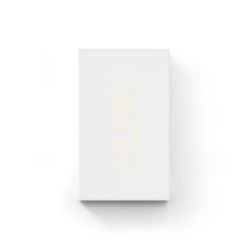 Smart Wi-Fi Touch Light Switch 1-Pole 4-Buttons White Works with Alexa/Hey Google/HomeKit/Siri