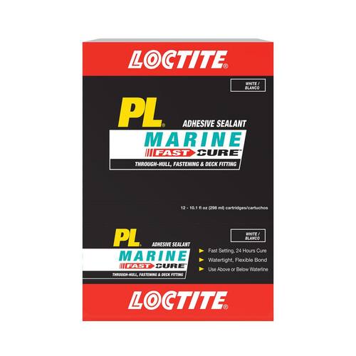 Adhesive Sealant, PL Marine Fast Cure, Polyether, White, 10 oz. Cartridge (each)