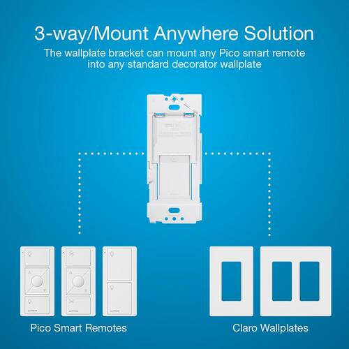 Smart Switch Kit 3 Way for All Bulbs or Fans, White 5A/Neutral Wire Required, with Remote/Bracket (P-PKG1WS-WH) 13
