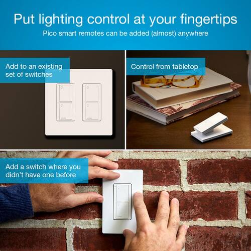 Smart Switch Kit 3 Way for All Bulbs or Fans, White 5A/Neutral Wire Required, with Remote/Bracket (P-PKG1WS-WH) 12