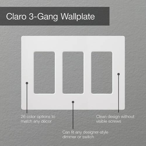 Wall Plate 3 Gang for Decorator/Rocker Switches Gloss White 1-Pack