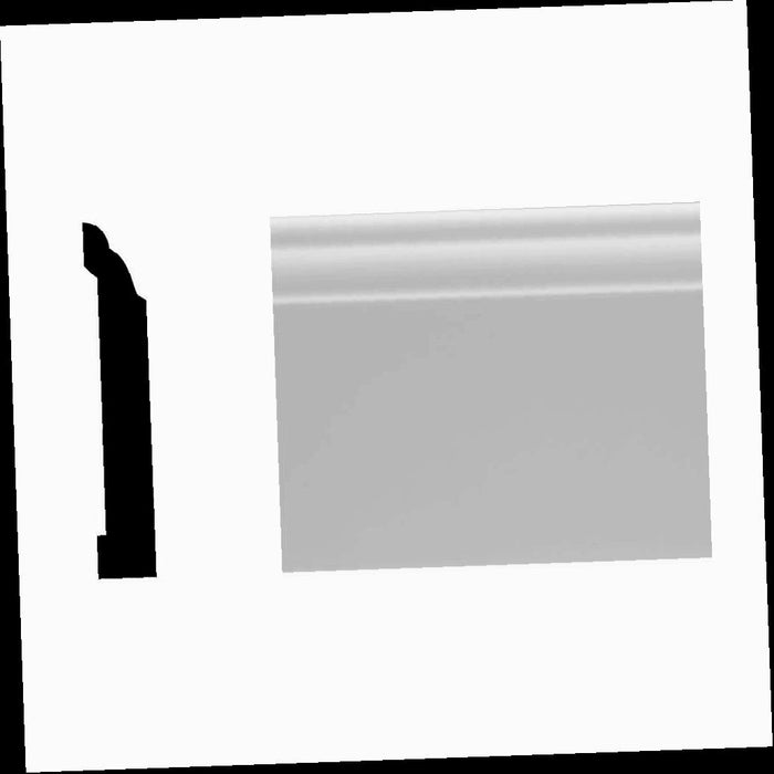 Baseboard Moulding Colonial Finished PVC White 7/16 in. x 3-1/4 in. x 96 in. (1-Piece − 8 Total Linear Feet), 8 ft.