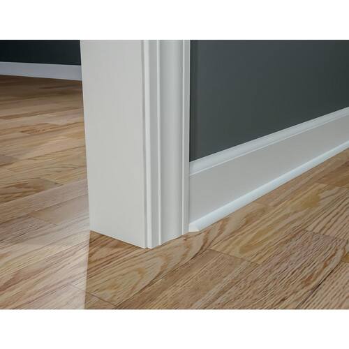 Baseboard Moulding Colonial Finished PVC White 7/16 in. x 3-1/4 in. x 96 in. (1-Piece ??? 8 Total Linear Feet), 8 ft.