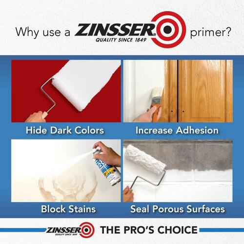 Interior/Exterior Primer & Sealer, Multi-Purpose, Water-Based, PrimeCoat2, White, 5 gal.