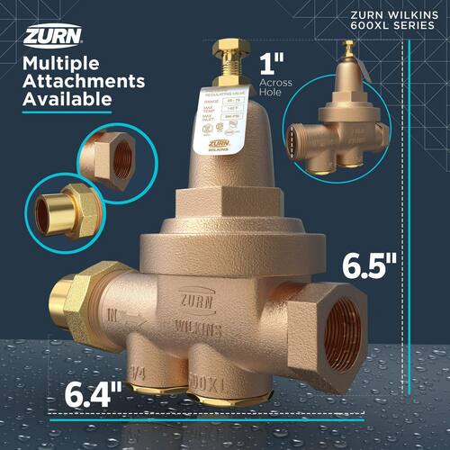 Brass Pressure Regulating 1 in. FIP x FIP PSI-300