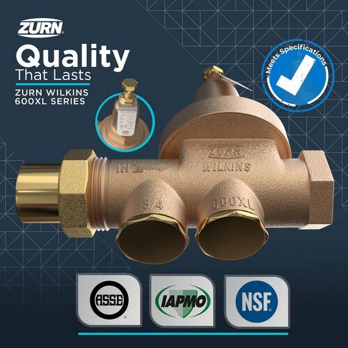 Brass Pressure Regulating 1 in. FIP x FIP PSI-300