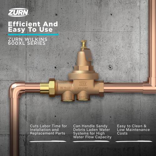 Brass Pressure Regulating 1 in. FIP x FIP PSI-300