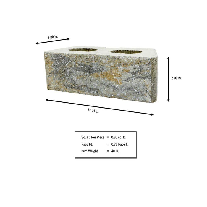 Retaining Wall Block 6 in. x 7 in. x 17.44 in. Yukon Concrete Large 3